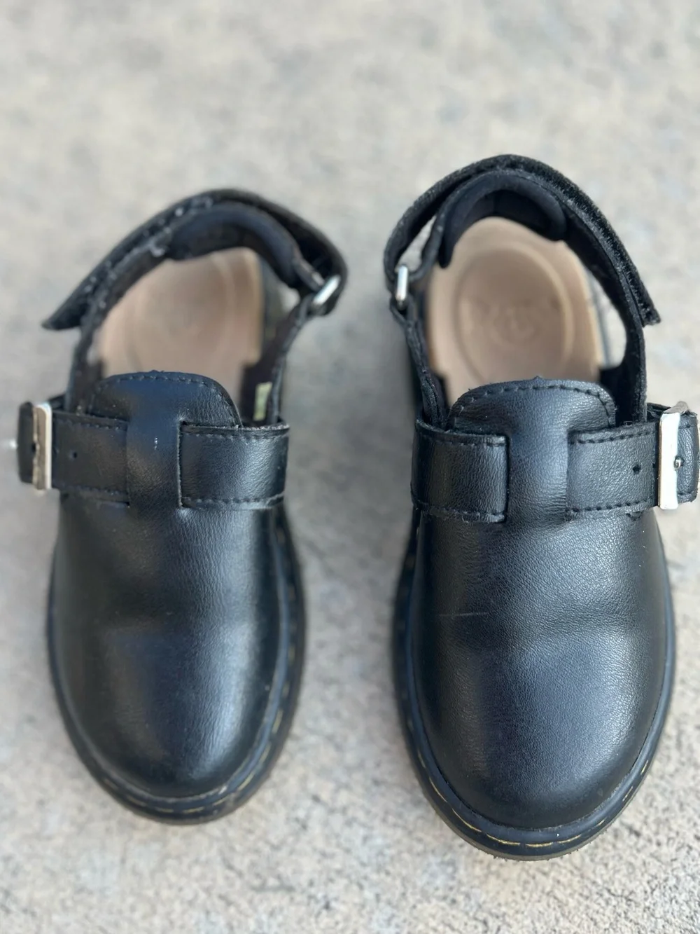 Dr martens Kids Black Leather Buckle Clog - Comfortable Slip-On Shoe size 11